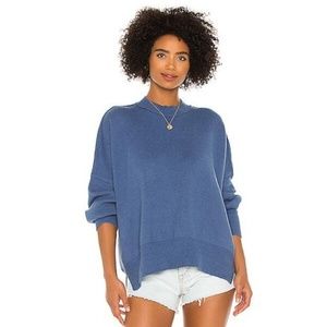 Free People Easy Street Tunic in Fancy Blue Oversized Sweater Size M FP Boho